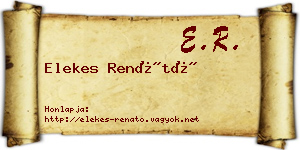 Elekes Renátó névjegykártya